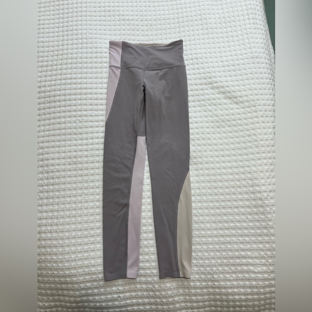 Athleta Elation Asymmetrical 7/8 Tight in Powervita Colorblock Lilac Stone - Picture 3 of 16